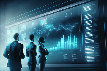 Business Professionals Utilizing Analytics and Financial Insights for Smart Investing - AI-Generated