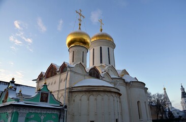 Architecture of Trinity Sergius Lavra, Sergiev Posad, Moscow region, Russia. Popular landmark.