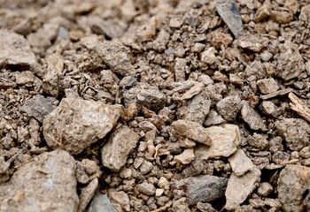 Soil mixed with stone