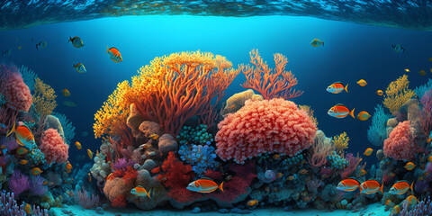 corals under the sea