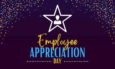 Employee Appreciation Day creative design with confetti