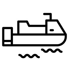 jet ski line icon style