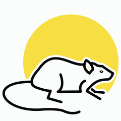 Mouse animal monoline logo business