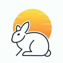 Rabbit animal monoline logo business