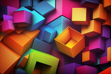 Colorful abstract cube background