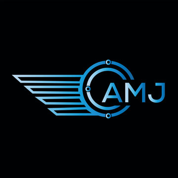 AMJ letter logo. AMJ Monogram logo design for entrepreneur and business.  AMJ Obest icon. Stock Illustration