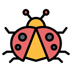 ladybug filled outline icon style