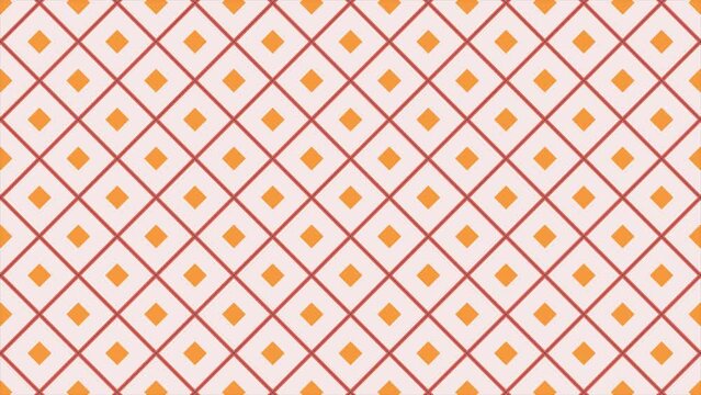 Animated Multicolor repeating square diamond shape creating illusion pattern background