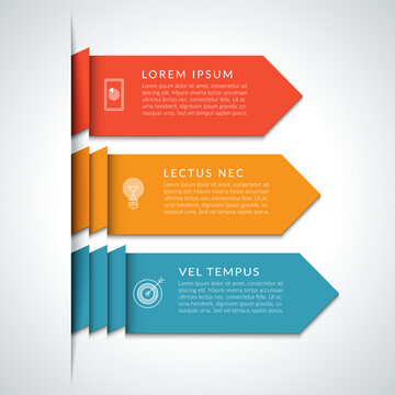 Modern minimal arrow infographic elements. Origami style. Vector illustration. Can be used for workflow layout, brochure, diagram, chart, number and step options, web design.