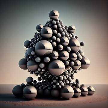 Cube cone triangle with layers shiny abstraction background, Generative AI