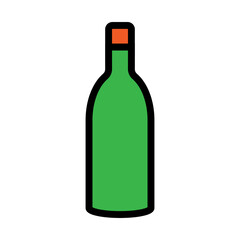 Bottle line icon isolated on white background. Black flat thin icon on modern outline style. Linear symbol and editable stroke. Simple and pixel perfect stroke vector illustration.