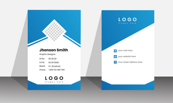 Professional Modern Identity Card With Gradient Blue for Employee and Others 
