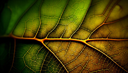 Close Up of Leaf Textures - Generative Ai