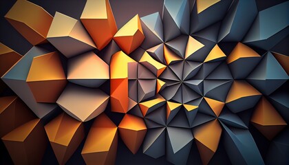 Abstract polygonal shapes background, Generative Ai