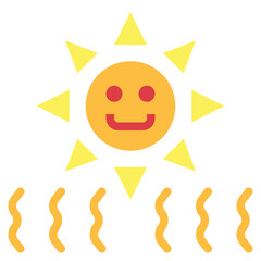uv rays flat icon style