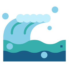 wave flat icon style