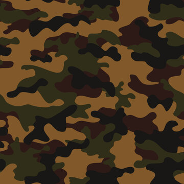 
Trendy camouflage pattern, green brown background, seamless army print.