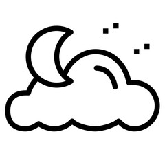 cloudy line icon style