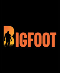 Believe bigfoot logo illustration vector tshirt design - obrazy, fototapety, plakaty