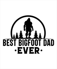 Best Bigfoot dad ever logo illustration tshirt design