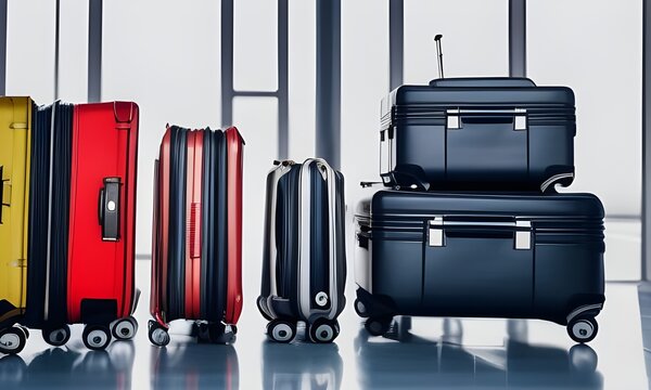plusieurs valises dans un a&eacute;roport