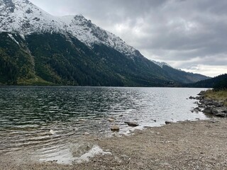 lake and mountains