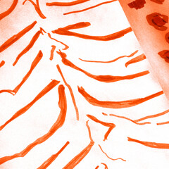 Coral Acrylic Mockup. Animal Skins Pattern.