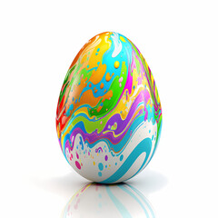 Easter egg isolated on white. Generative AI