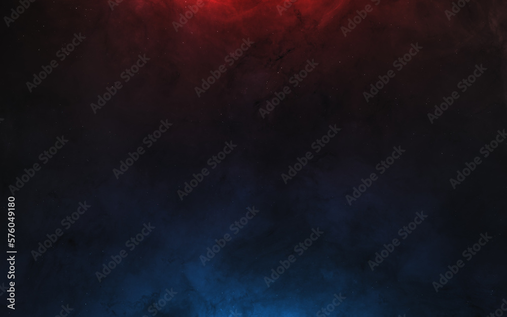 Wall mural background of deep space nebulae in red and blue starlight. science fiction. elements of this image 