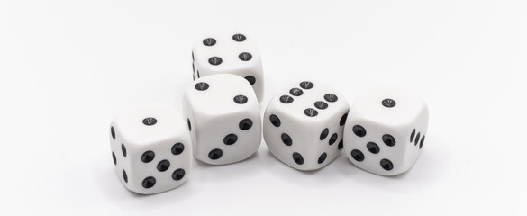 white dice on white