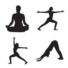 silhouette of yoga