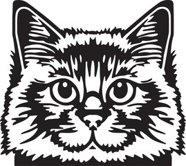 Cat head, Cat face, SVG Vector Illustration