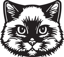 Cat head, Cat face, SVG Vector Illustration