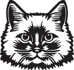 Cat head, Cat face, SVG Vector Illustration