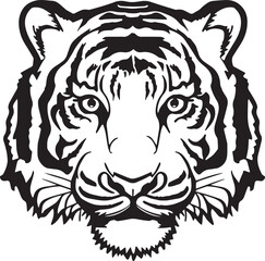 Fototapeta premium Tiger head, Tiger face, SVG Vector Illustration