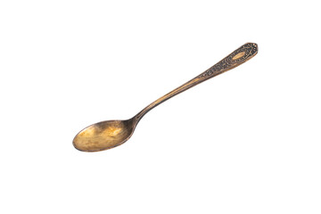 Cupronickel spoon isolated on white background.