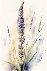 Lavender flower, generative AI illustration