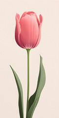 Tulip flower, generative AI illustration