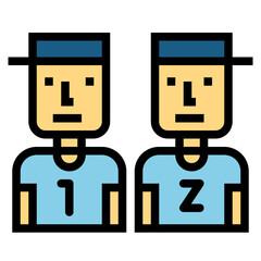 twins filled outline icon style