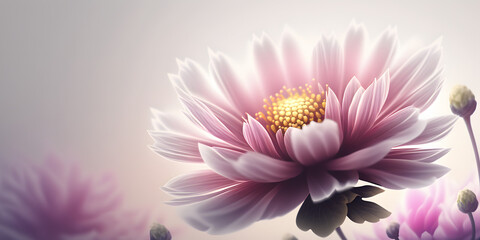 Pink flower, generative AI illustration