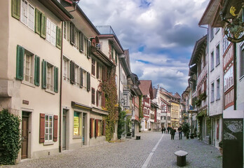 Fototapeta na wymiar Street in Stein am Rhein, Switzerland