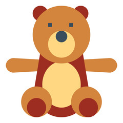 teddy bear flat icon style