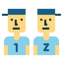 twins flat icon style