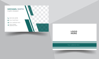 Modern creative presentational design formal horizontal simple clean business or visiting card.