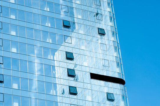 Skyscraper, glass building. Contemporary high buildings