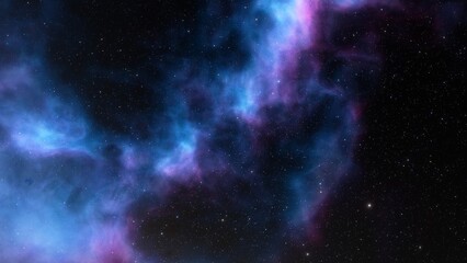 Deep space nebula with stars. Bright and vibrant Multicolor Starfield Infinite space outer space background with nebulas and stars. Star clusters, nebula outer space background 3d render
