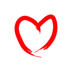 Red Heart Shape Object Illustration. Editable Vector.