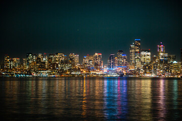 Fototapeta na wymiar night city Seattle 