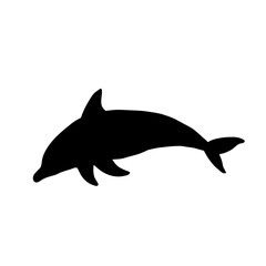 black dolphin silhouette isolated - vector illustration