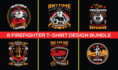 Firefighter t-shirt design bundle package